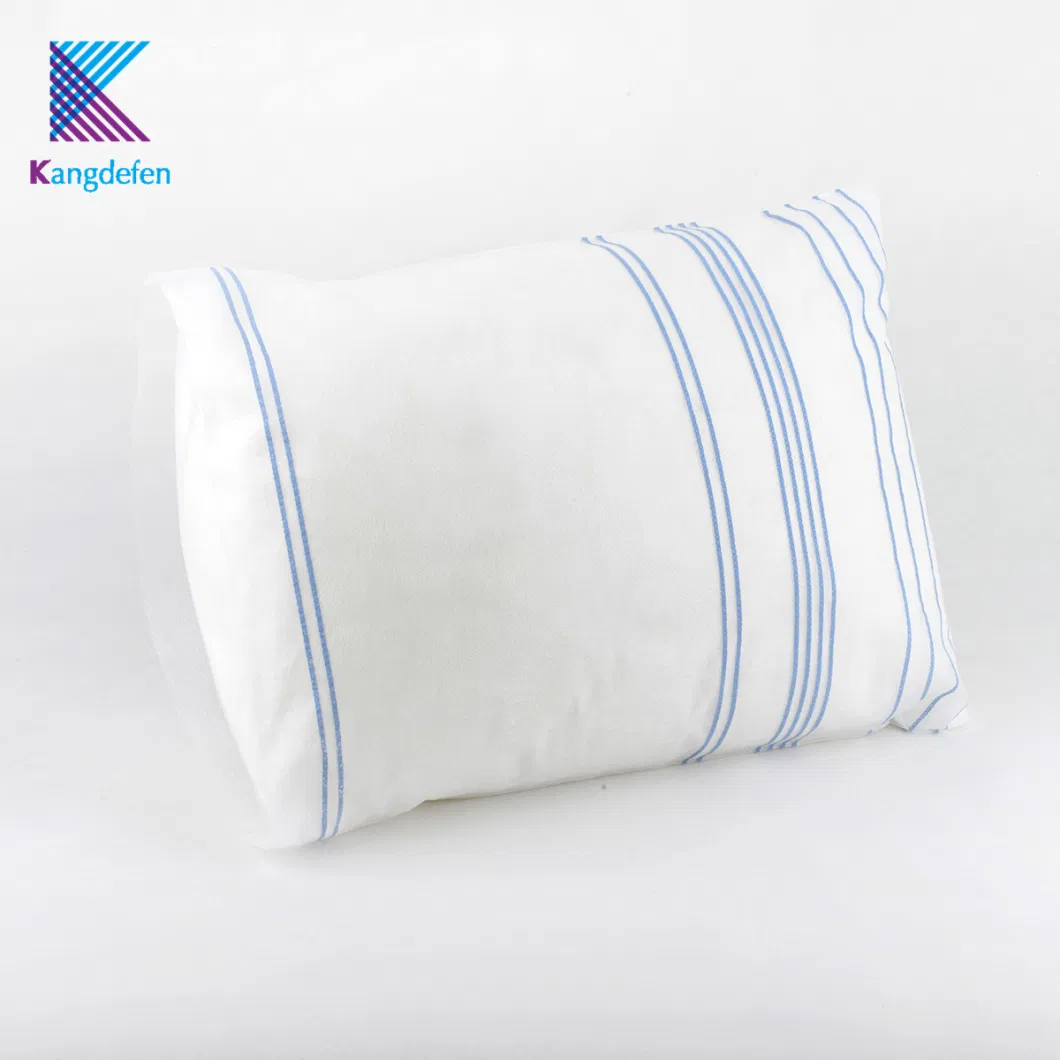 Polyester / Cotton Bedding Textile Soft Cushion Neck Travel Massage Disposable Pillow