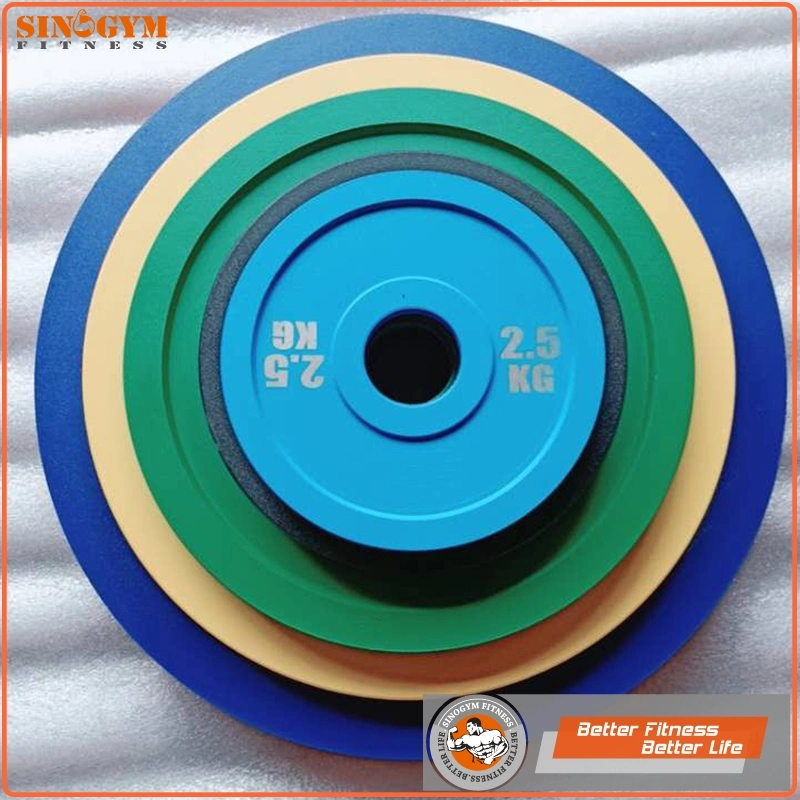 Color Coded Powder Coated Solid Steel Barbell Weight Plate