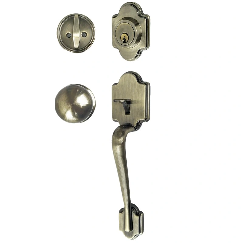 Single Cylinder with Lever Door Handle (for Entrance and Front Door) Reversible for Right and Left Handed Deadbolt Handle Set