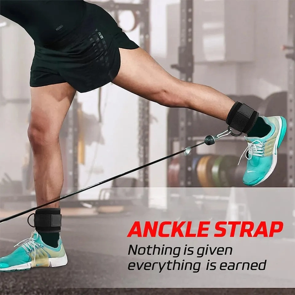 Gym Wholesale High Quality Ankle Straps with Double Metal Buckle