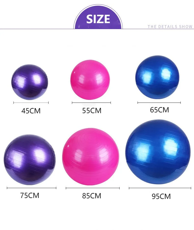 Wholesale Cheap Multi-Color 75cm Round PVC Fitness Balance Exercise Yoga Ball