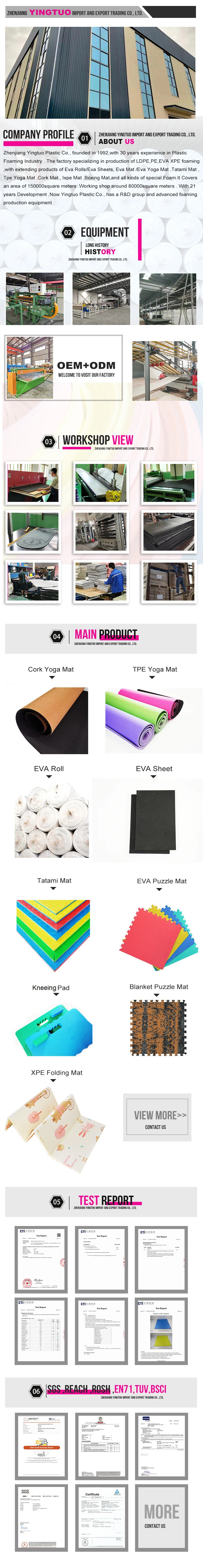 Yoga Pilates Exercise Thick Large Custom Print 4mm EVA Hemp Foam Yoga Mat