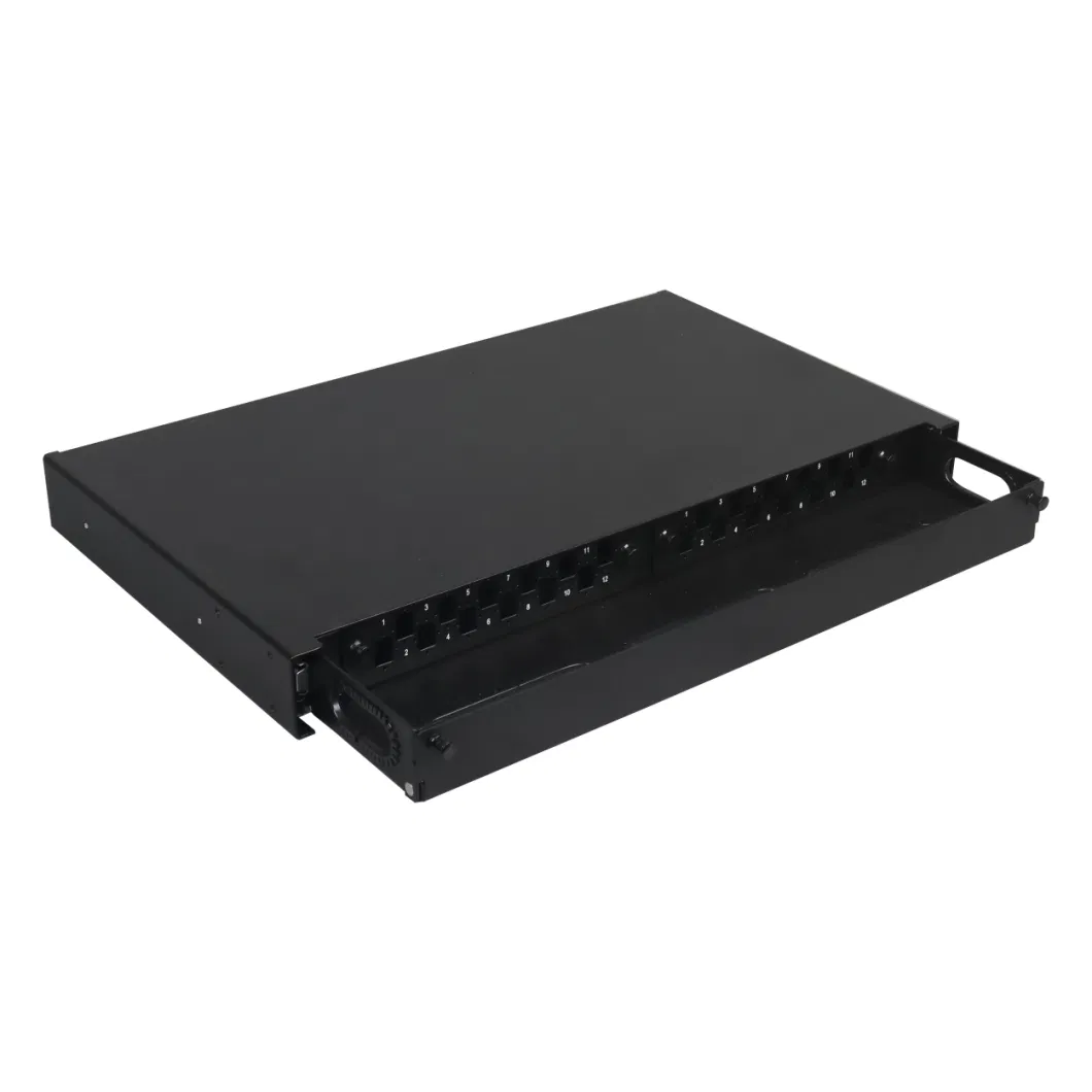 FTTH 48 Core Sliding Drawer Fiber Optic ODF Patch Panel