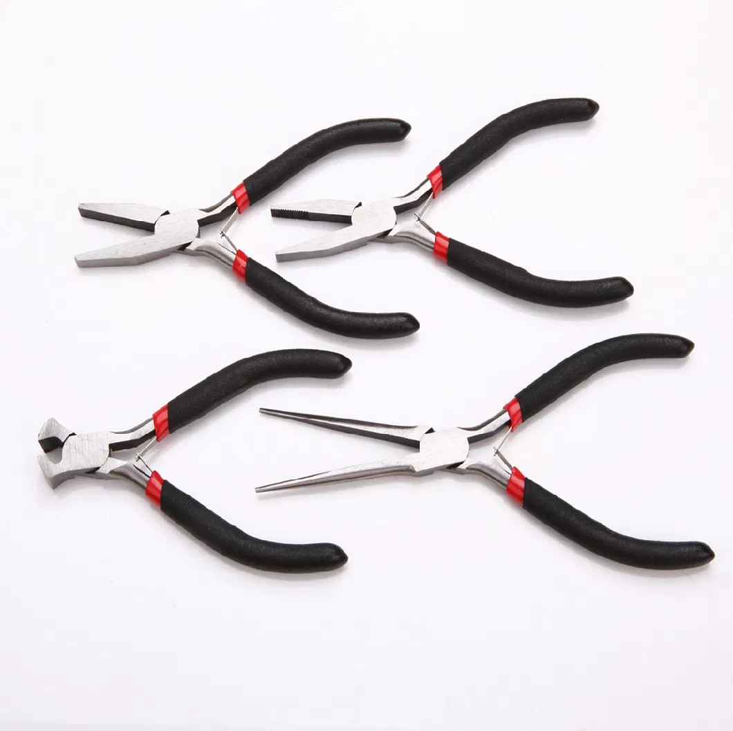 Mini Pliers, Professional Hand Tool, Hardware Tool, CRV or Carbon Steel, Dipped /PVC Handle, Polish, Nickel Plated, 4.5&quot;, 5&quot;, 5.5&quot;