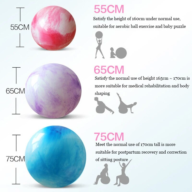 55cm Anti-Burst Eco Friendly Gym Bodybuilding Exercise Custom with Pump Cloud Inflatable Yoga Massage Ball