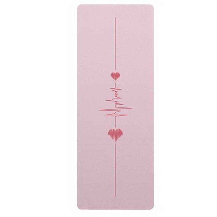 Dry and Wet Non-Slip Beginners Home Widened Heart Natural Rubber Yoga Mat