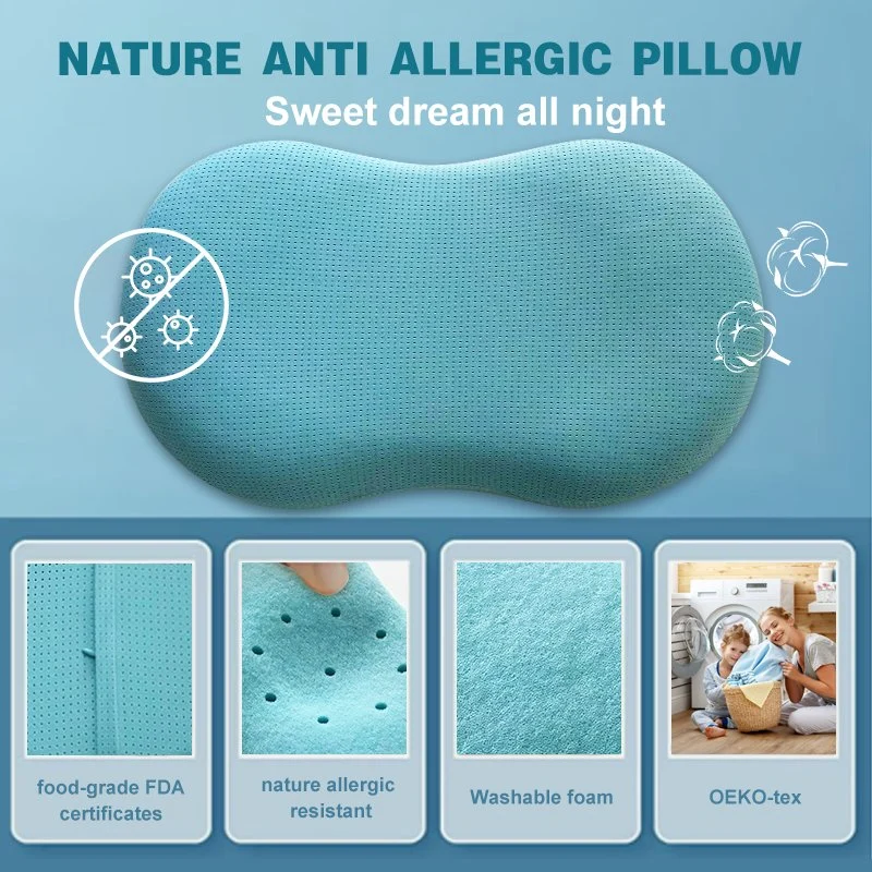 2023 New Design Quick Drying Peanut Shape Sleep Neck Pillow Customized Bedding Skin-Friendly Warm Pillow for Home Use