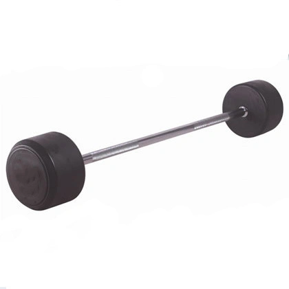 Hot Sell Gym Strength Equipment Fixed Rubber Straight Barbell