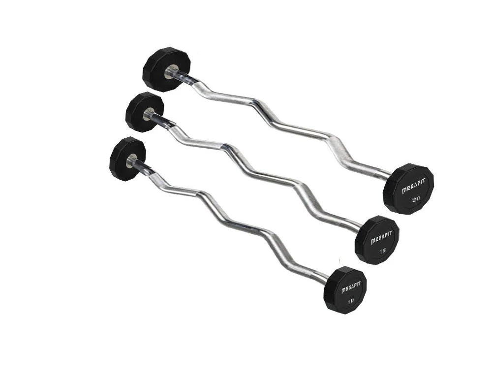 Gym 12 Deformed TPU Material Fixed Straight Bar Barbell Curved Bar Barbell