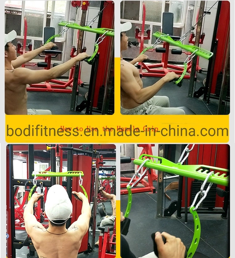 Gym Fitness Equipment Steel Grip Triceps Rope V-Shaped Handle Lat Pull Down Bar Power Rack Squat Attachement Multi Grips Handle