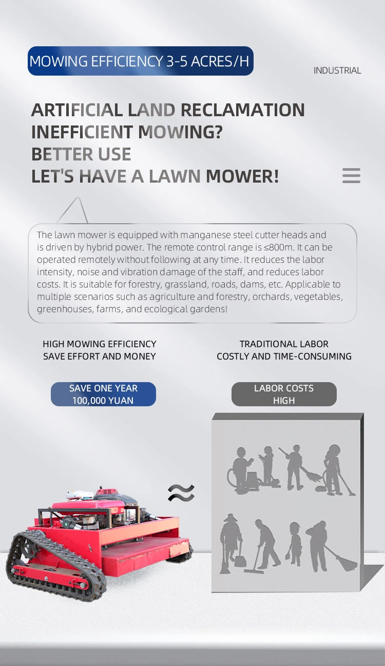 CE Approve Grass Cutting Machine Brush Cutter for Agriculture Electric Remote Control Zero Turn Lawn Mower