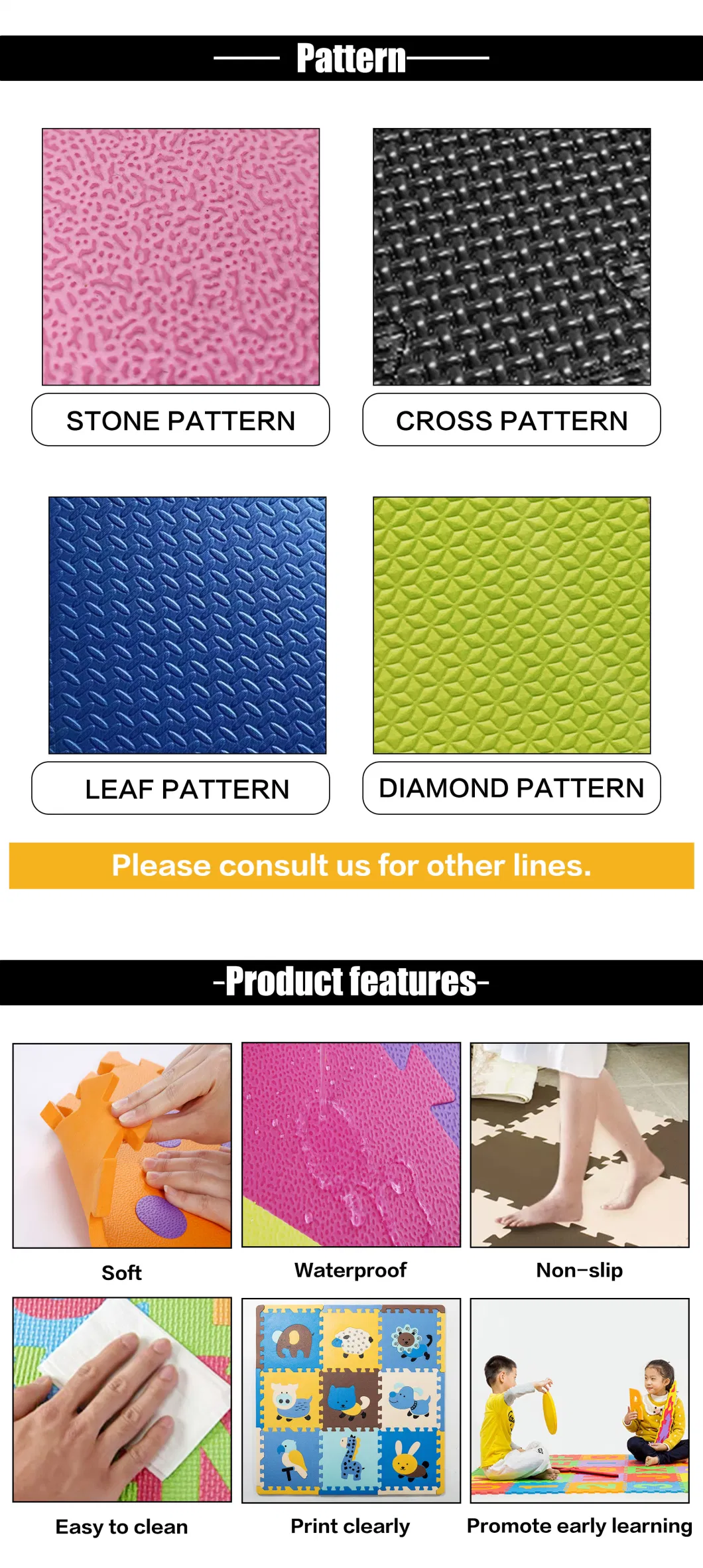 Various Colors Exercise EVA Foam Custom Floor Puzzle Mat for Sale