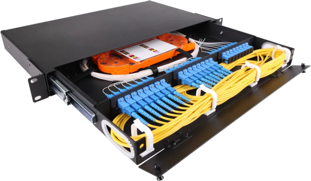 FTTH 48 Core Sliding Drawer Fiber Optic ODF Patch Panel