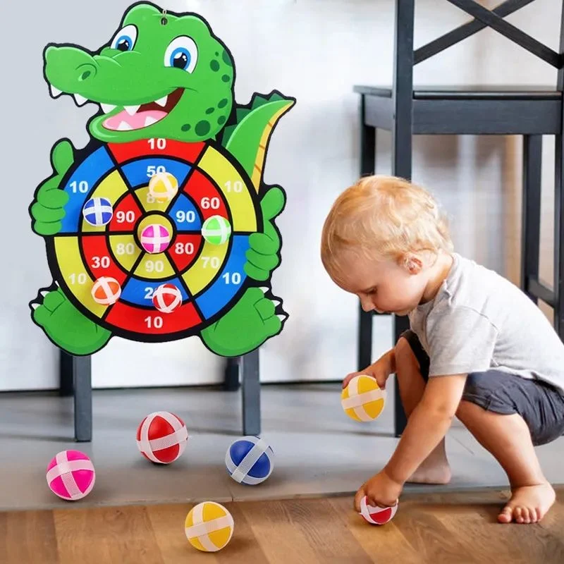 Montessori Throw Sport Slingshot Target Sticky Ball Dartboard Basketball Board Games Educational Children&prime;s Outdoor Game Toy