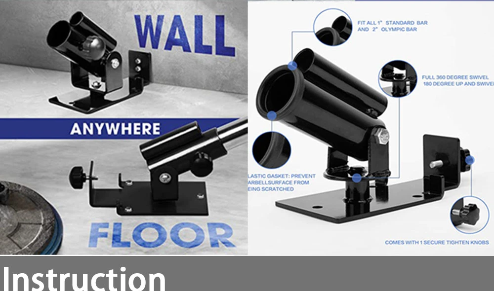 Full 360-Degree Rack Attachment Fits 1 Inch Standard 2 Inch Barbell Bars Wall Mounted Landmine