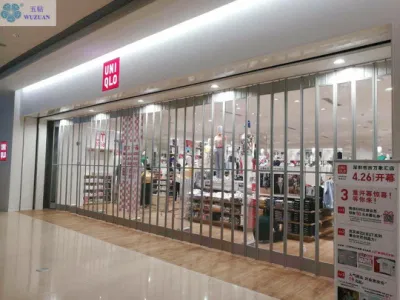 Commercial Aluminum Frame PVC Panel Customized Accordion Sliding Doors Manual Transparent Polycarbonate Folding Door Clear Plastic Glass Foldable Shop Doors