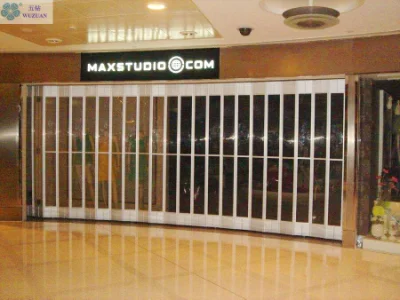 Commercial Aluminum Frame PVC Panel Customized Accordion Sliding Doors Manual Transparent Polycarbonate Folding Door Clear Plastic Glass Foldable Shop Doors