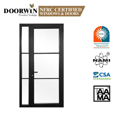 Modern Design Commercial Custom Made Double Toughened Low-E Glass Interior French High Quality Metal Aluminum Entry Doors