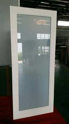Marriott White Painted Laminated Glass Sliding Barn Door Style for Bathroom Entry Door