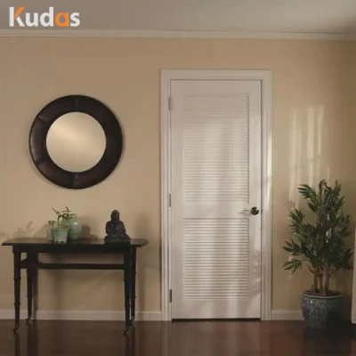 White Louver Interior Solid Wood Grain Interior MDF Hollow Primer Molded Room Door