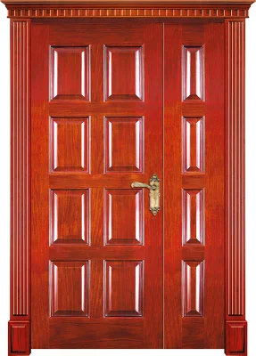 Exterior Wood Door Double Front Solid Wooden Entrance Door