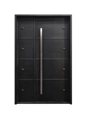 Economic Factory Price Exterior Front Entrance Security Wrought Iron Double Glass Doors/Wholesale Metal Steel Entry Door