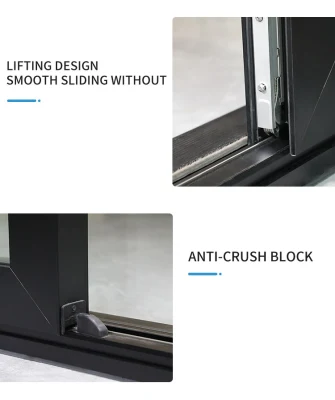Nfrc Aluminium / Aluminum Exterior Patio Double Tempered Glass Lift Sliding Door