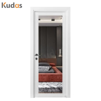 American French Style Modern Indoor Room Wooden Glass Doors Interior Bathroom Wood Door