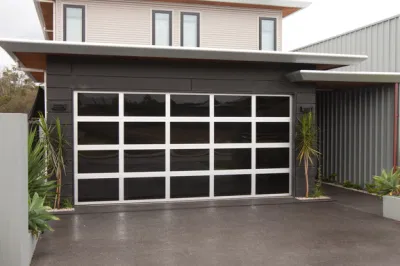 Aluminum Frame Perspective Glass Panel Electric Garage Door