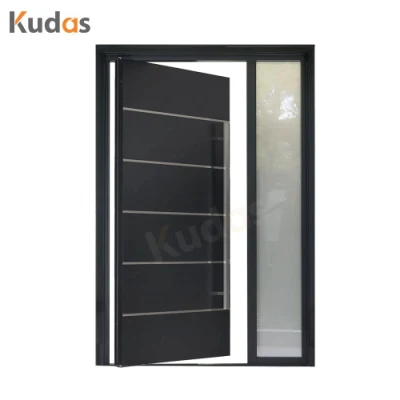 Entrance Exterior Security Front Pivot Doors Modern Entry Black Aluminum Pivot Wood Door