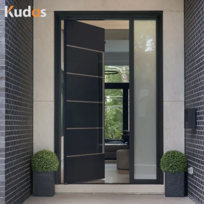 Entrance Exterior Security Front Pivot Doors Modern Entry Black Aluminum Pivot Wood Door