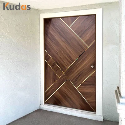 Modern Design Solid Wood Pivot Door Exterior Wooden Main Entrance Front Doors for Houses