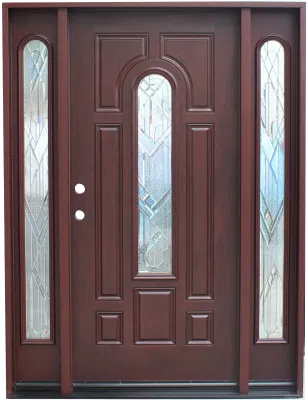 Fangda Modern House Entrance Main Fiberglass Entry Door Designs with Sidelights