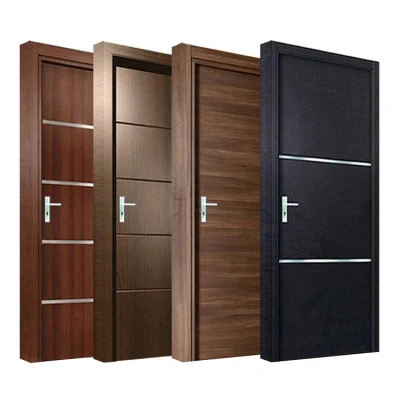 Interior Bedroom Veneer MDF Wooden Timber Door Modern Walnut Solid Wood Doors Designs