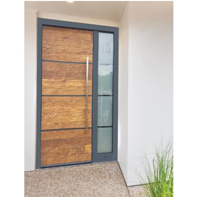 Cbmmart Main Exterior Door for House Simple Design Wooden Door with Sidelights Modern Solid Wood Pivot Entry Doors