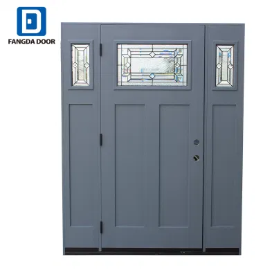 Fangda Modern House Entrance Main Fiberglass Entry Door Designs with Sidelights
