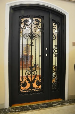 Apartment Wrought Iron Glass Steel Front Door Design