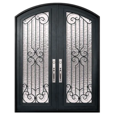 Wholesale Prices Villa House Outdoor Decorative Wrought Iron Front Entry Doors for Villa Hotel Project