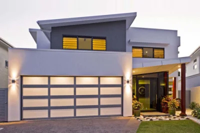 Aluminum Frame Perspective Glass Panel Electric Garage Door