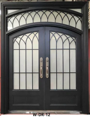 Front Main Entry Steel Security Exterior Metal Iron Front Doors Entrance Wrought Iron Double Entry Doors for Houses