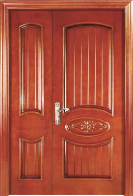 Exterior Wood Door Double Front Solid Wooden Entrance Door