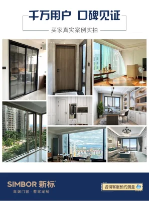 Simbor Modern Double Aluminum Front Exterior Door Smart Front Entrance Casement Door Villa Apartment House Front Entry Door