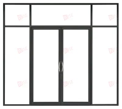 Modern Indoor Aluminium French Casement Swing Glass Door Internal Glass Walls Divider Interior Metal Framed