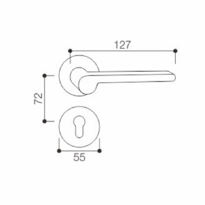 2023 Modern Luxury Design Italy Zinc Alloy Door Security Handle Newest Popular Simple Design Modern Zinc Alloy Front Door Lever Handle on Rosette