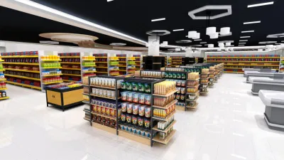Ustom Supermarket Shop Design Service 3D Rendering Shop Design Refrigerator