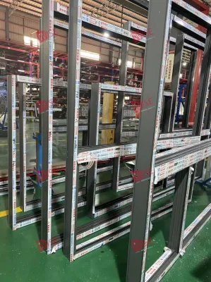 American Style Interior Black Aluminium Steel Frame Track Glass Sliding Balcony Villa French Door