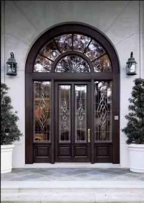 Apartment Wrought Iron Glass Steel Front Door Design