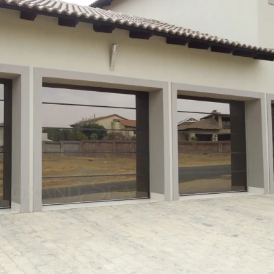 5%off Custom 16X7 Modern Wholesale Lift Smart Electric Insulated Sectional Panel Glass Frameless Automatic Aluminum Garage Door