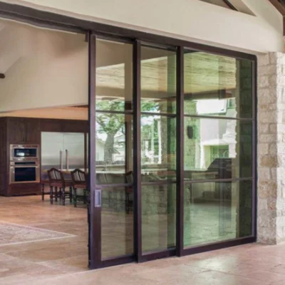 Foshan Hanse Custom Aluminum Sliding Door Noiseless Double Glass Exterior Aluminum Sliding Doors