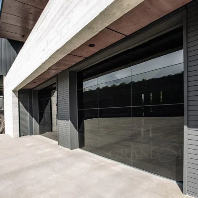 5%off Custom 16X7 Modern Wholesale Lift Smart Electric Insulated Sectional Panel Glass Frameless Automatic Aluminum Garage Door